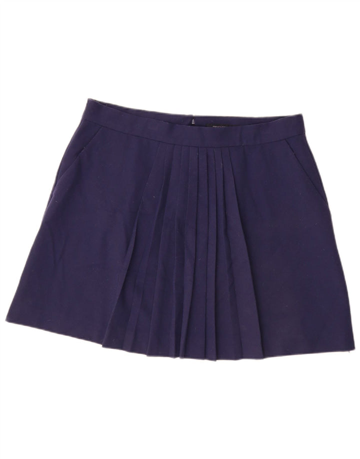 French Connection Kvinder plisseret mininederdel UK 16 Large W34 Navy Blue