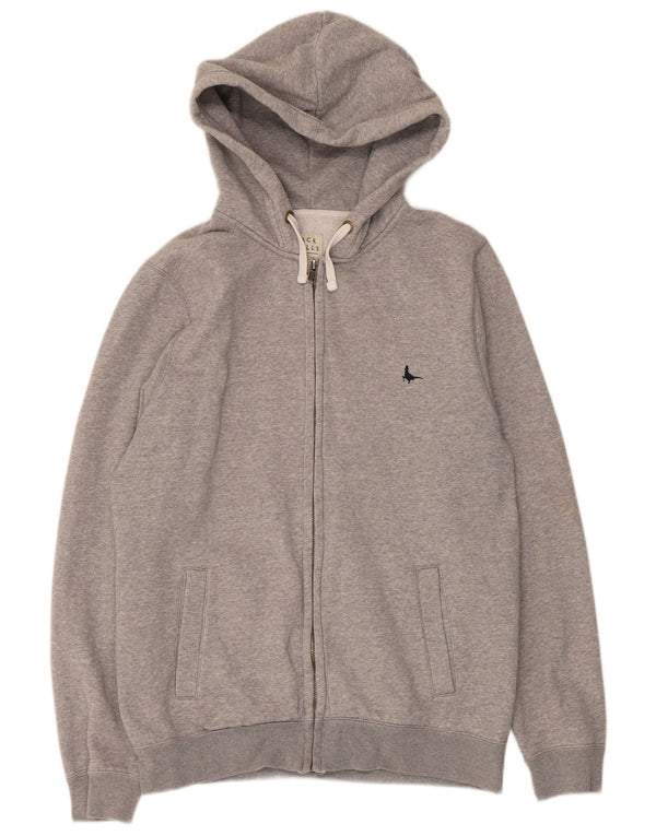Jack Wills Hættetrøje med lynlås til mænd mellemgrå flækket bomuld