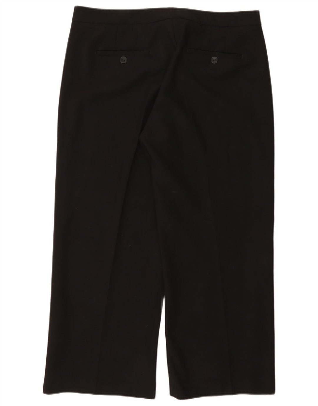 JIGSAW Womens Straight Cropped Trousers UK 14 Large W34 L25 Black