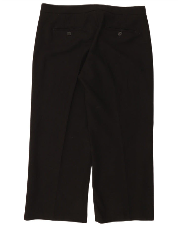 JIGSAW Womens Straight Cropped Trousers UK 14 Large W34 L25 Black