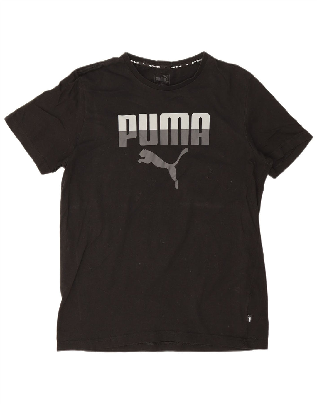 Puma Herre Grafisk T-Shirt Top Stor Sort Bomuld