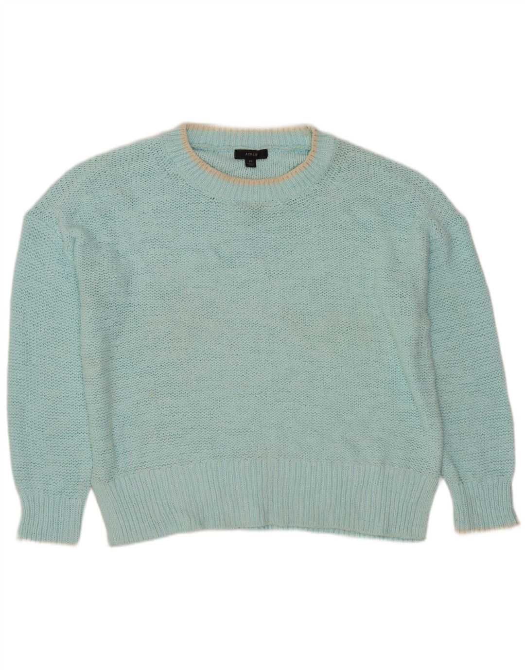 J. CREW Dame Oversized Boat Neck Jumper Sweater UK 14 Medium Turkis