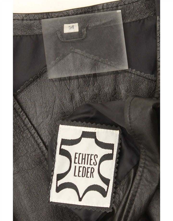 Vintage herre lædervest IT 54 XL Sort