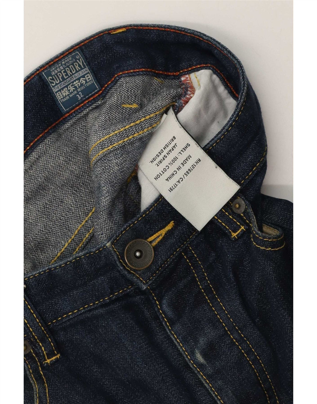 Superdry denimshorts til mænd W32 mellemblå bomuld