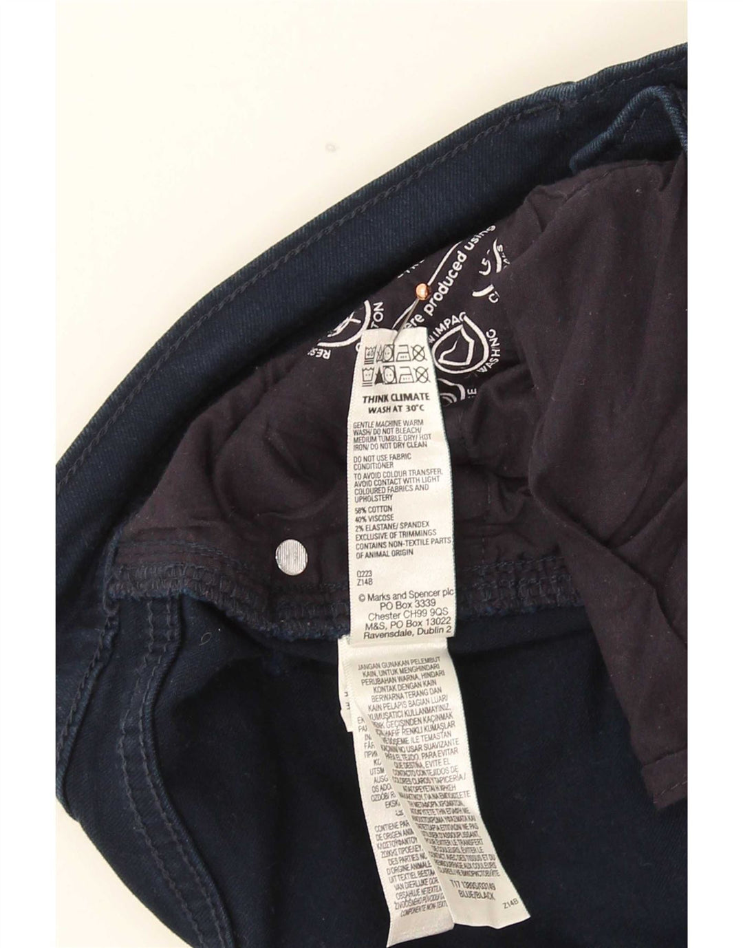 Marks & Spencer Herre Slim Jeans W32 L31 Blå Bomuld
