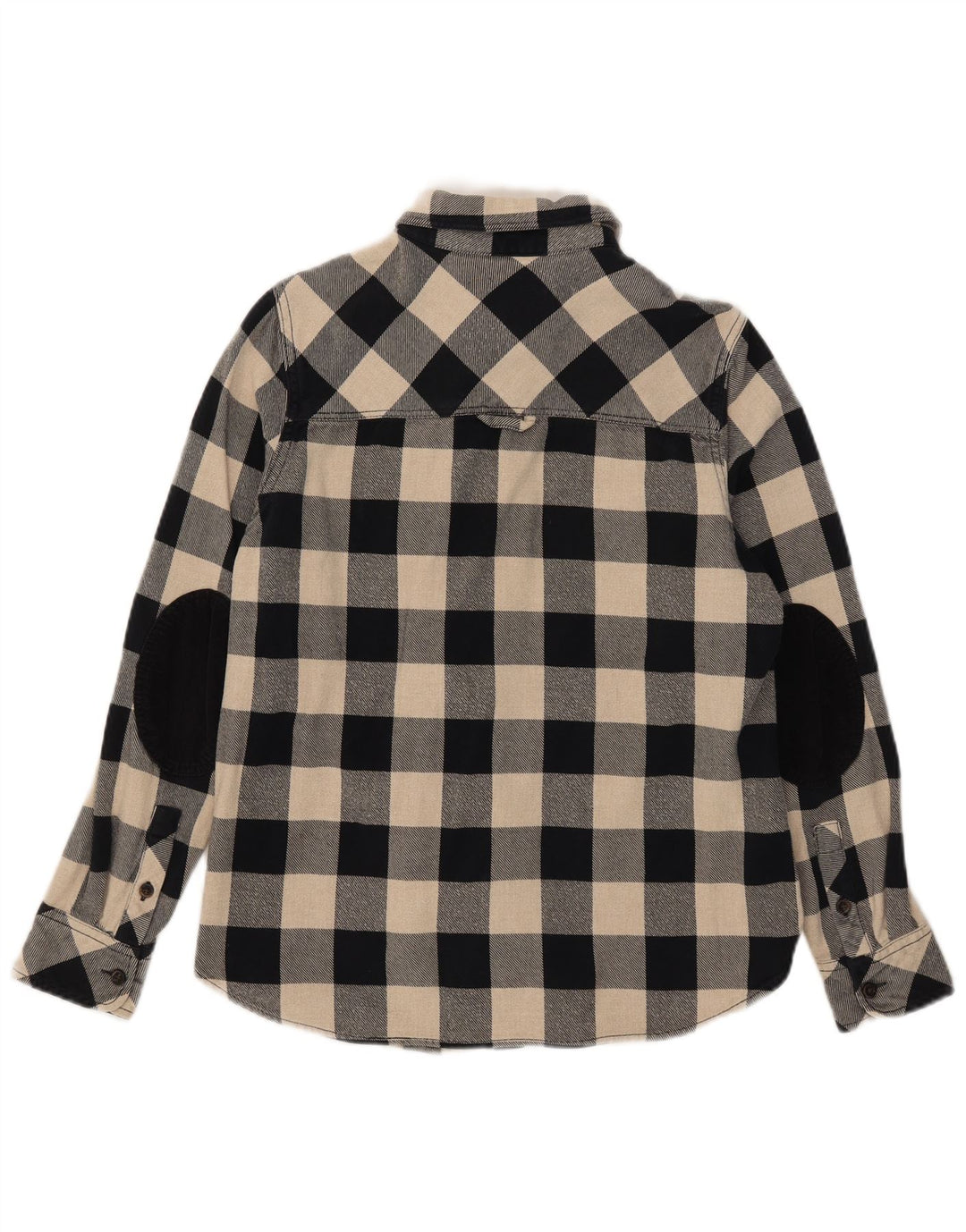 Roots Dame Canada Flannel Shirt UK 14 Medium Black Gingham Cotton