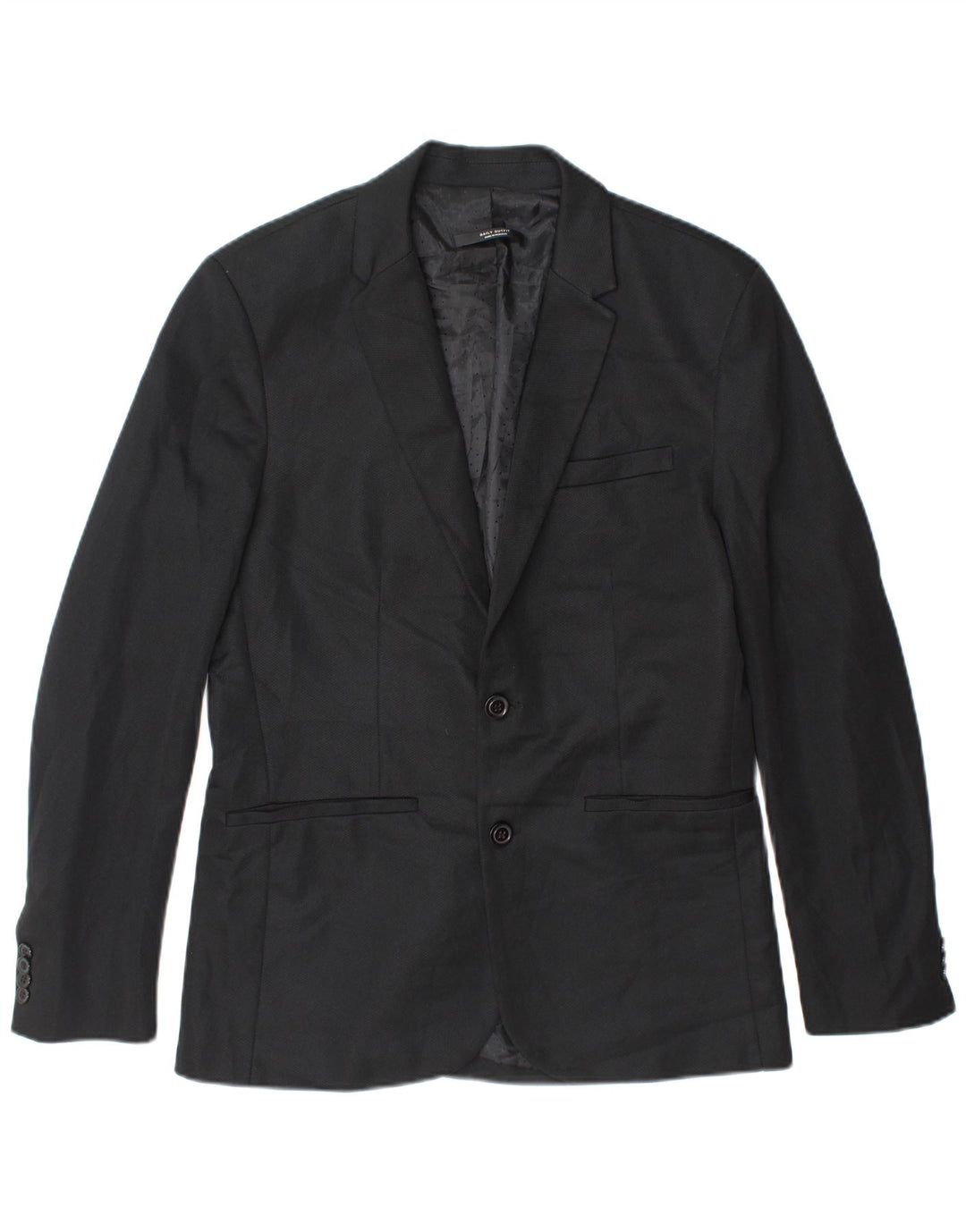 Zara Herre 2-knaps blazerjakke UK 40 Stor sort polyester