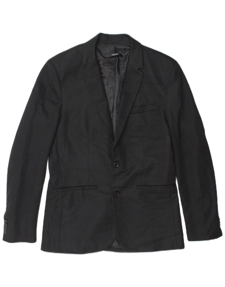 Zara Herre 2-knaps blazerjakke UK 40 Stor sort polyester