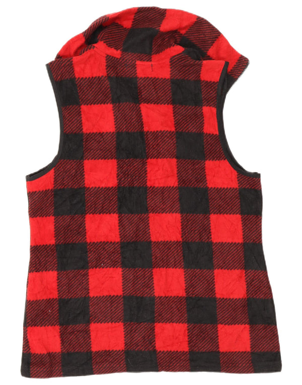 Chaps Dame Fleece Gilet UK 14 Medium Rød Gingham Polyester