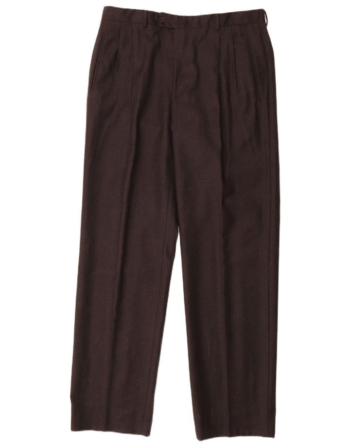 MARCO PLANESIO Herre Pegged jakkesæt Bukser IT 52 XL W34 L33 Sort Uld