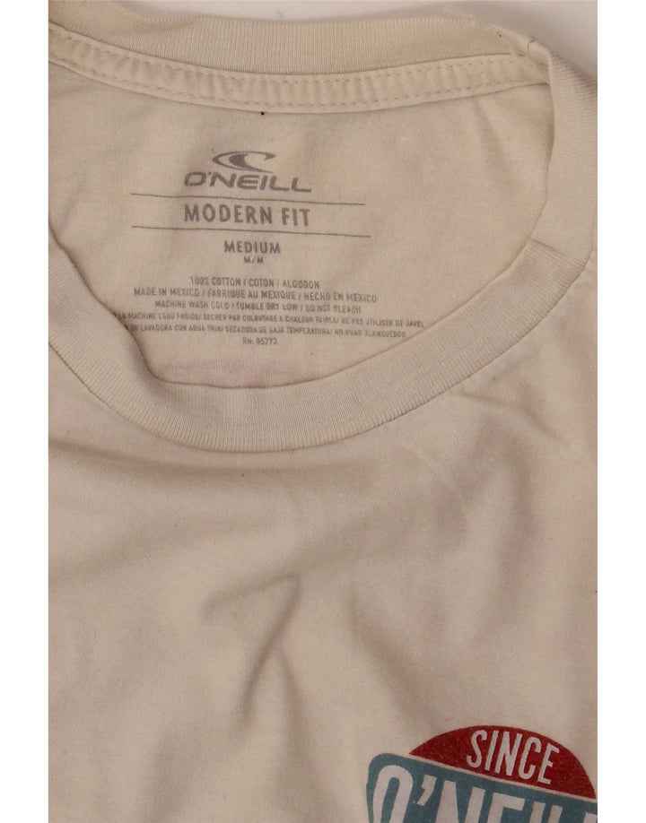 O'Neill Herre Modern Fit Grafisk T-shirt Top Medium Hvid Bomuld