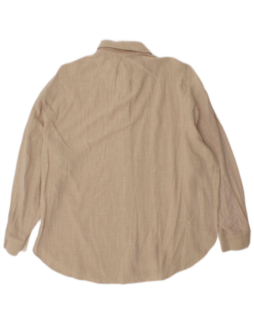 Zara Dame Oversized skjorte UK 6 XS Beige Bomuld