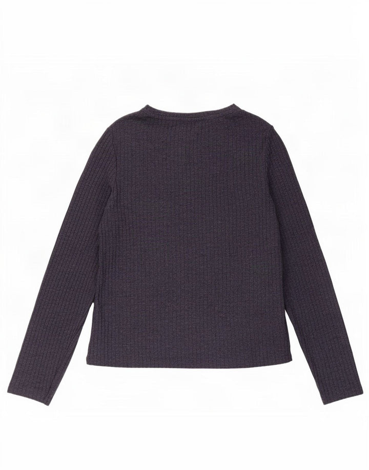 Marks & Spencer Dame Top Langærmet UK 14 Medium Navy Blue Polyester