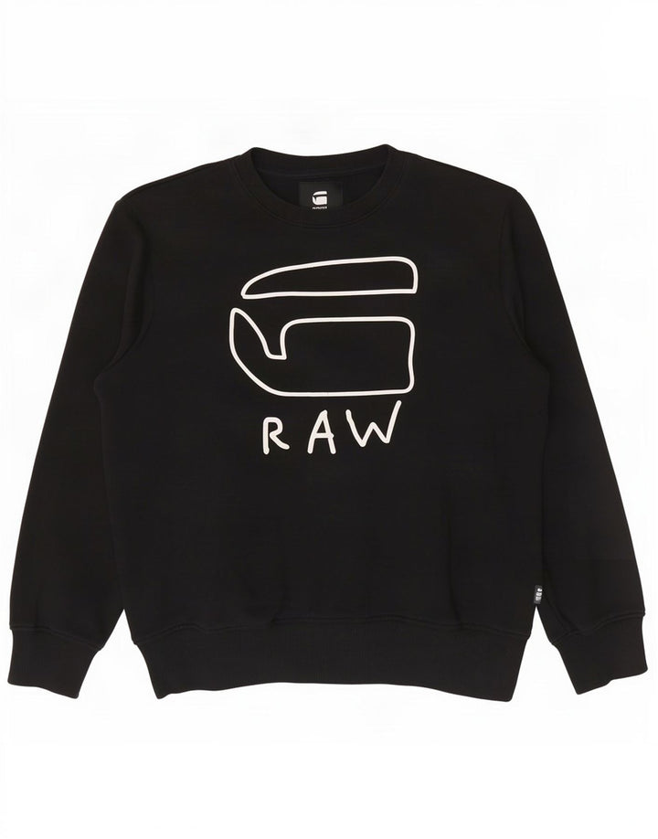 G-Star Herre Grafisk Sweatshirt Jumper Stor Sort Bomuld