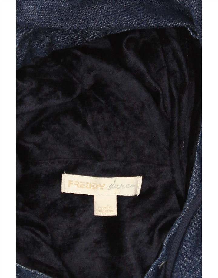 FREDDY Dame denimjakke med hætte UK 14 Medium Navy Blue