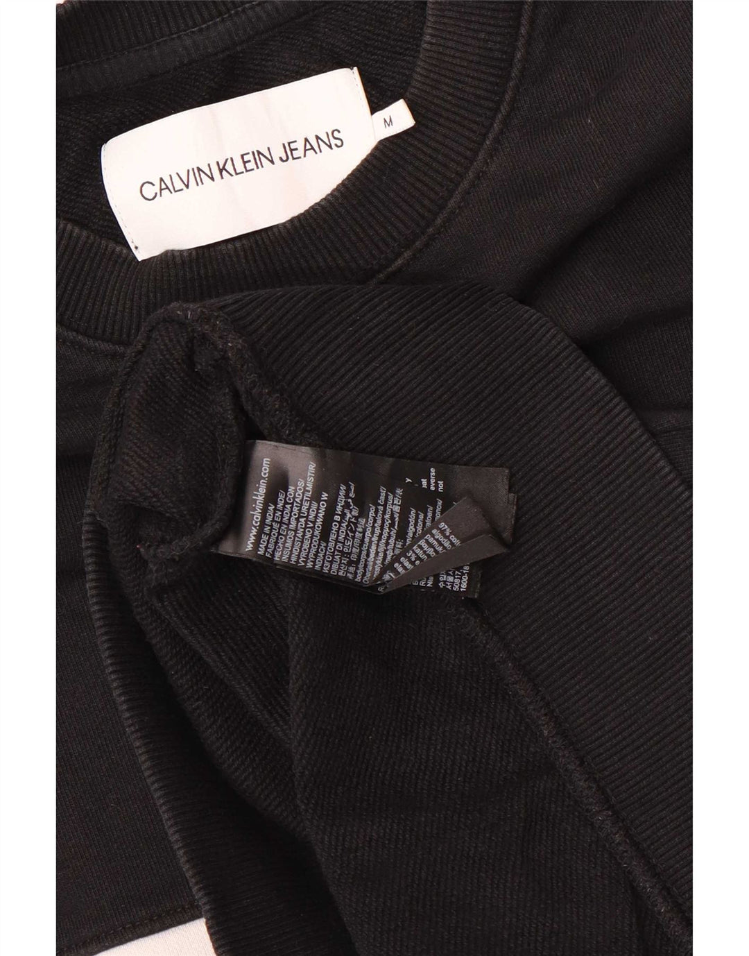 Calvin Klein Jeans Herre Grafisk Sweatshirt Jumper Medium Sort Colourblock