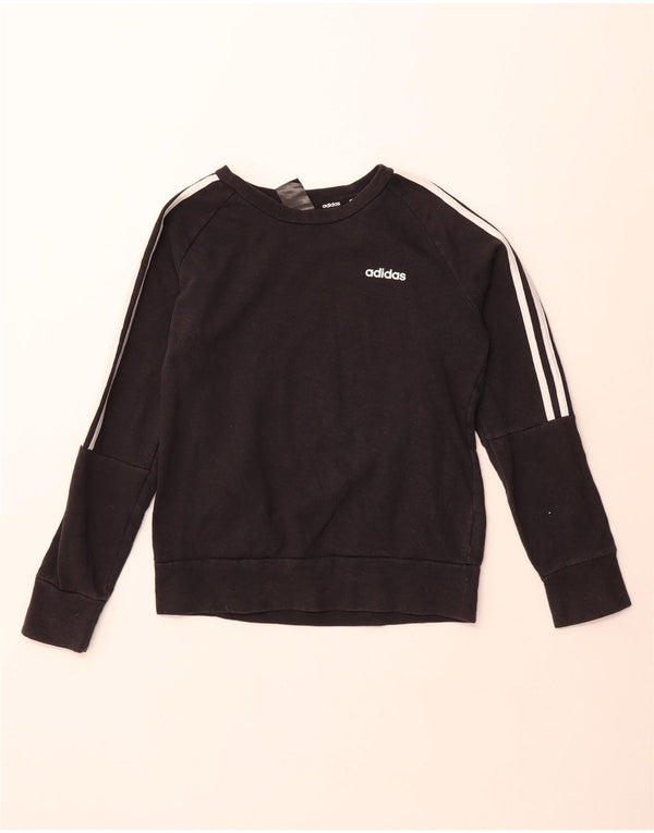 ADIDAS Dame Sweatshirt Jumper UK 8/10 Small Black Bomuld