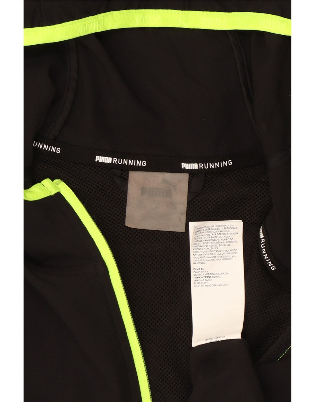 Puma Regnjakke med hætte til mænd UK 40 Stor sort nylon