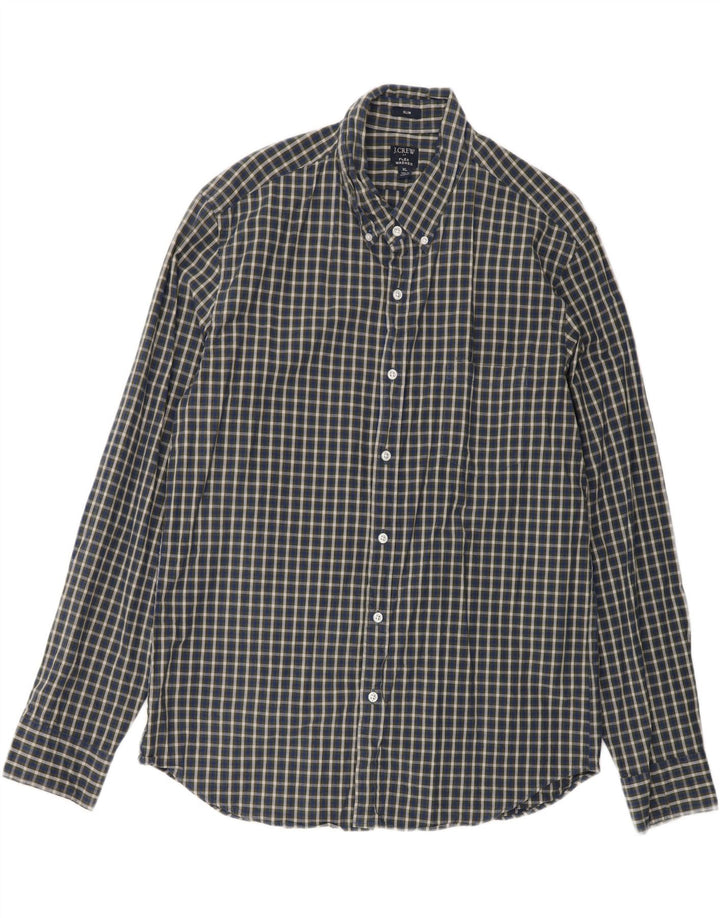 J. CREW Mens Flex Slim Shirt XL Navy Blue Check Cotton Vintage J. Crew and Second-Hand J. Crew from Messina Hembry 