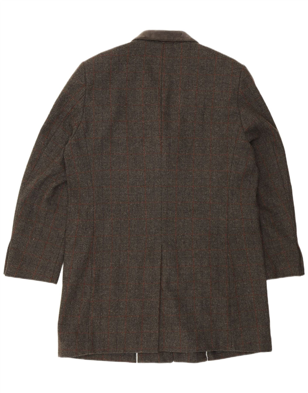 VINTAGE Herre Regular Longline 3-knaps blazerjakke UK 46 3XL Grå ternet