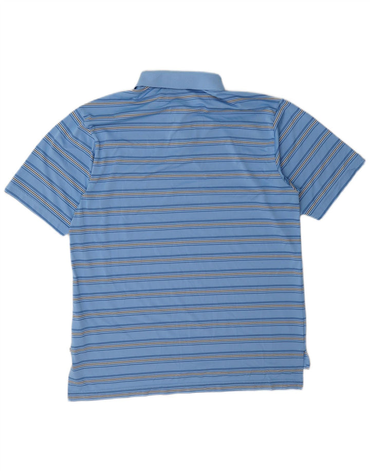Adidas Poloskjorte til mænd, stor blå stribet polyester