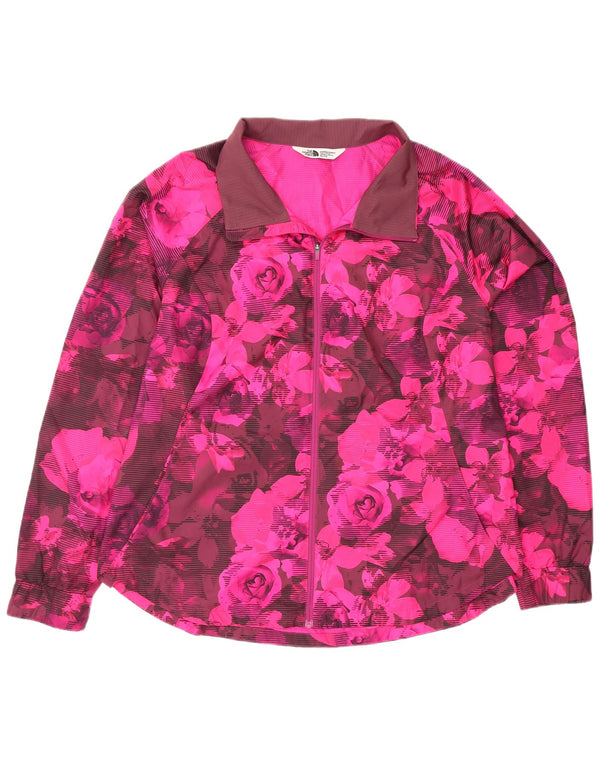 The North Face Womens træningsdragt topjakke UK 18 XL Pink Floral Polyester