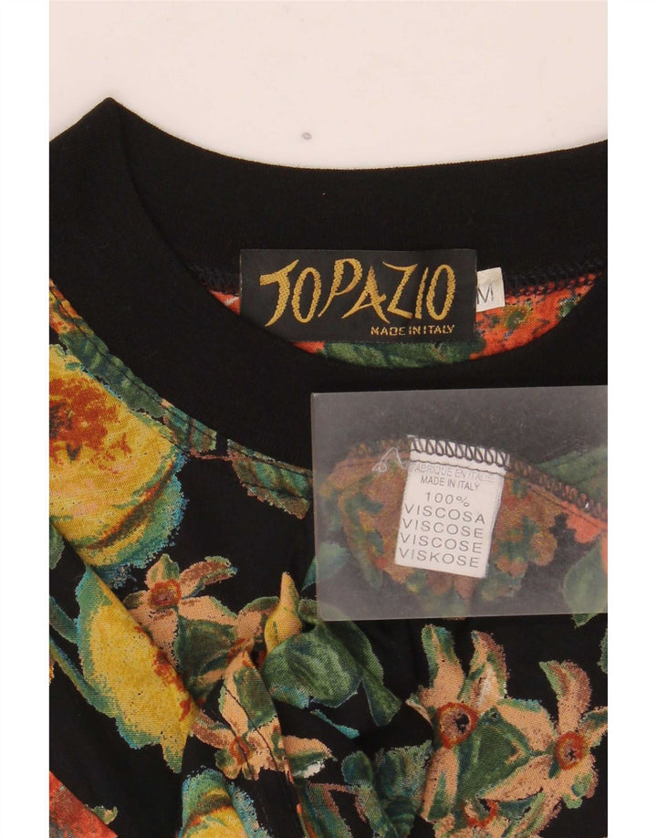 Topazio Damebluse Top UK 14 Medium Multicolored Floral Viscose