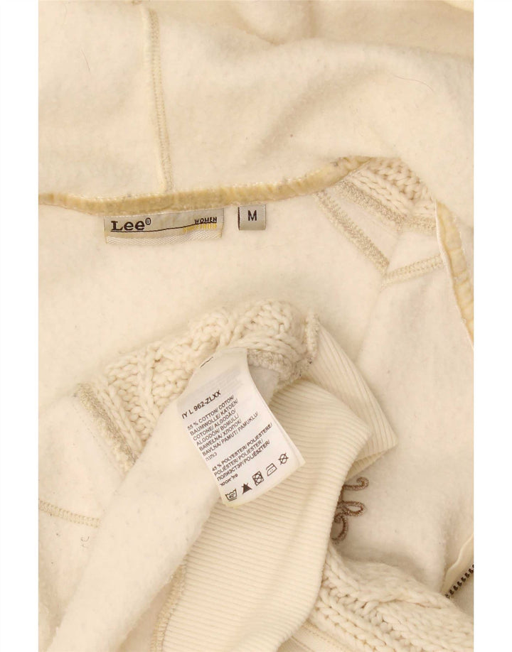 Lee Dame Hættetrøje Sweater UK 14 Medium Off White Bomuld