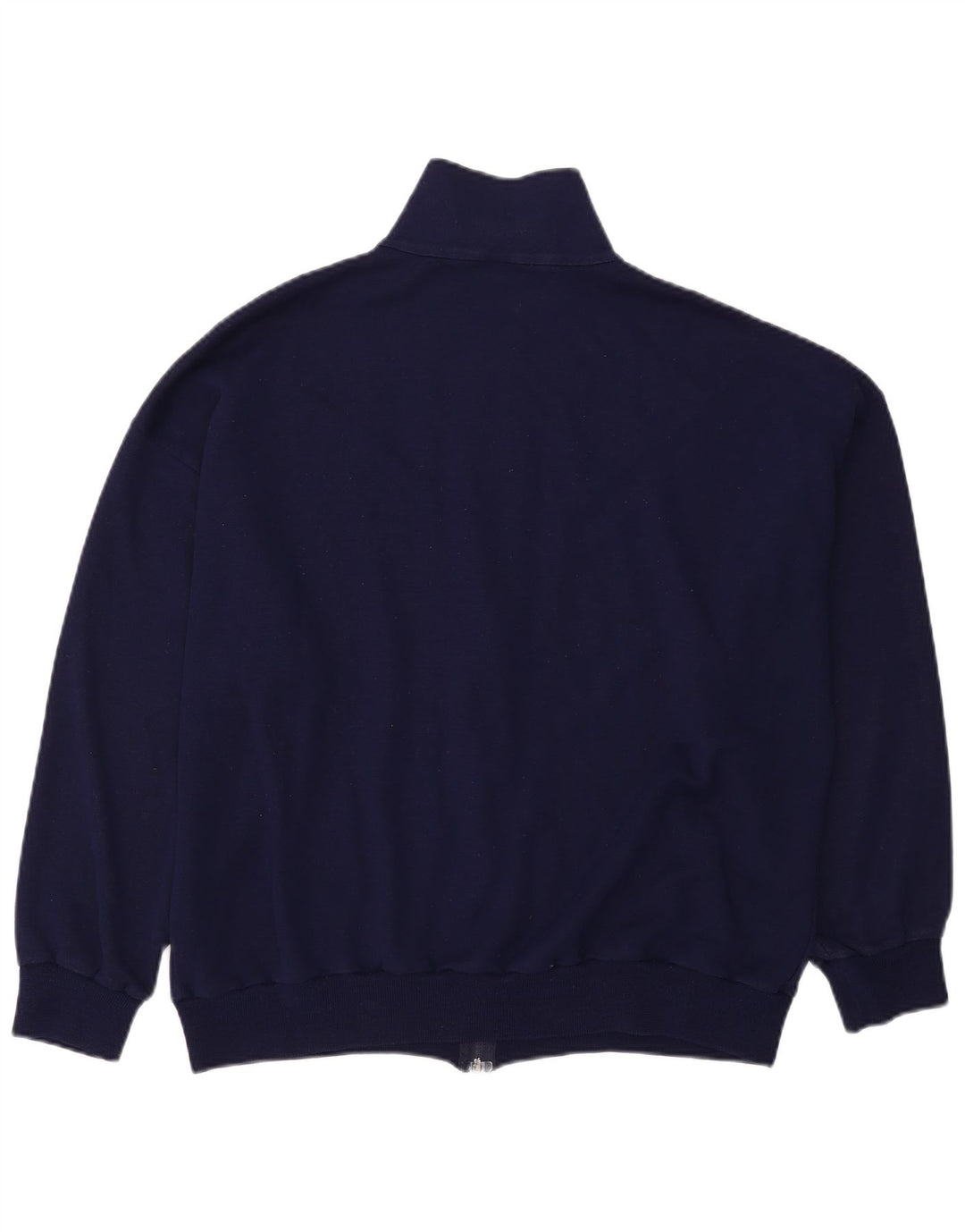 Vintage træningsdragt til mænd, topjakke XL marineblå stribet akryl