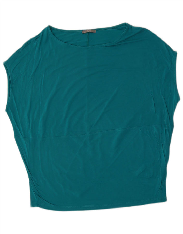 ZARA Womens Oversized T-Shirt Top UK 10 Small Turquoise Viscose