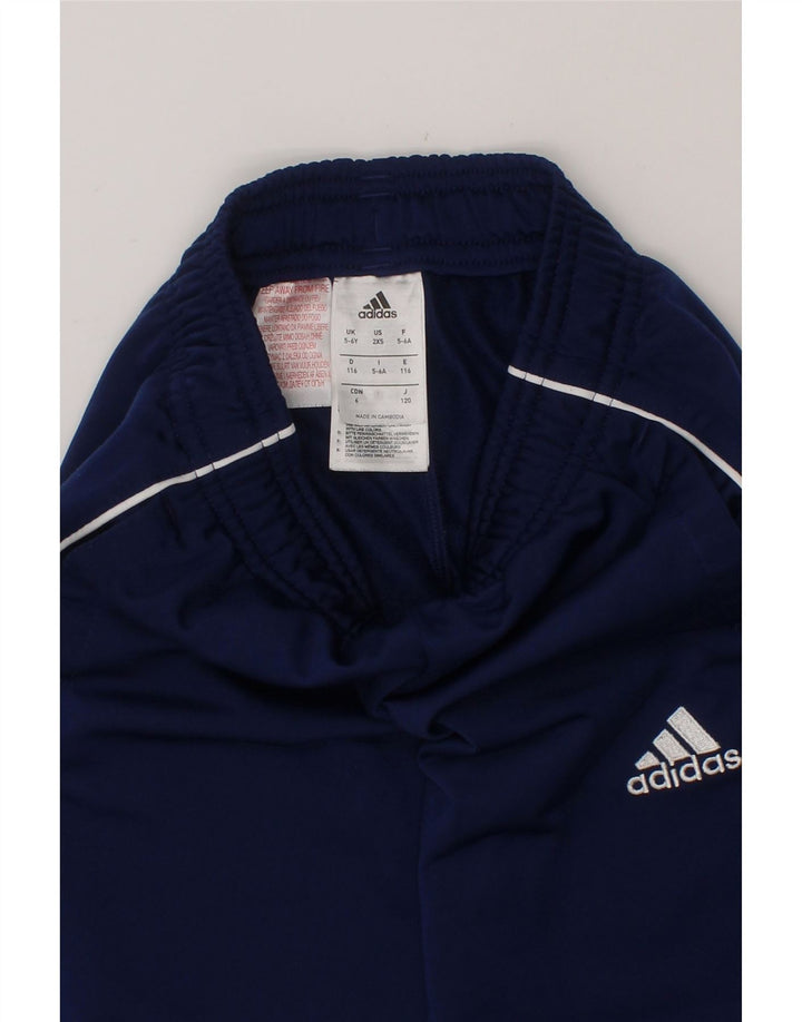 ADIDAS Boys Tracksuit Trousers Joggers 5-6 Years  Navy Blue Polyester Vintage Adidas and Second-Hand Adidas from Messina Hembry 