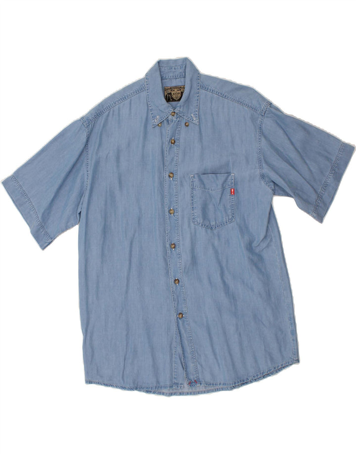 JOOP Mens Short Sleeve Shirt Small Blue Vintage Joop and Second-Hand Joop from Messina Hembry 