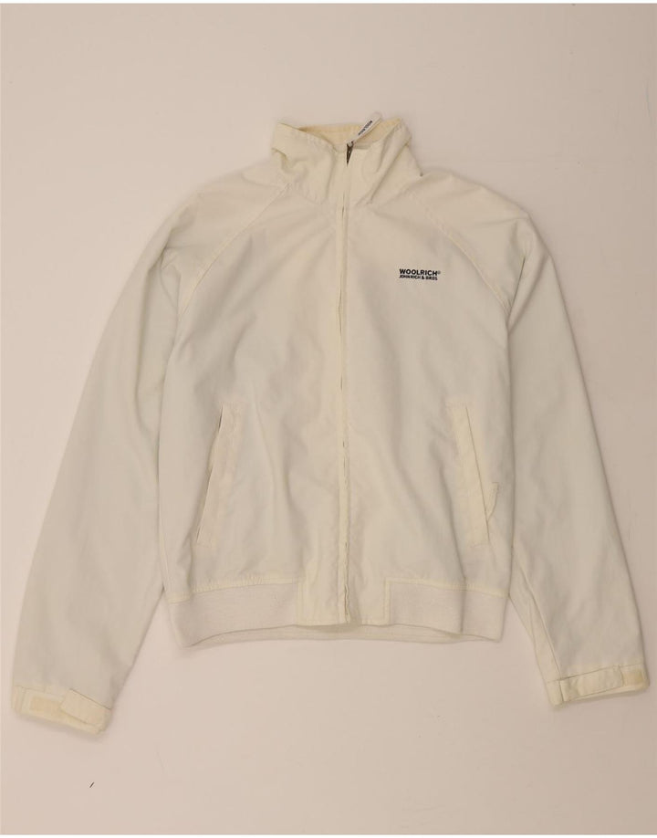 WOOLRICH Womens Windbreaker Jacket UK 14 Medium Off White Vintage Woolrich and Second-Hand Woolrich from Messina Hembry 
