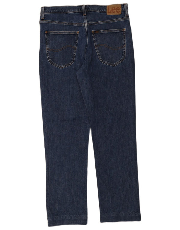Lee Mens Brooklyn Straight Jeans W34 L29 Blå Bomuld