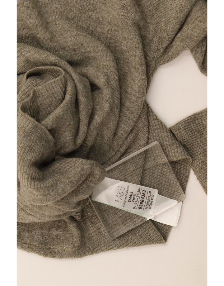 Marks & Spencer Herre V-hals sweater Small Khaki Flecked Acryl