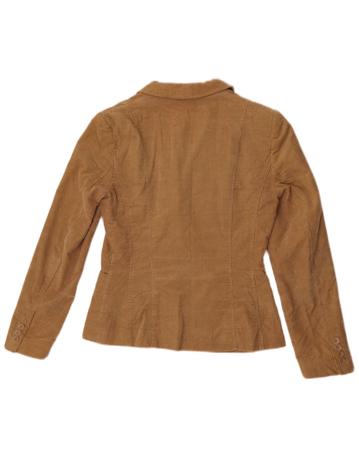 Zara Dame 3-knaps fløjlsbukser Blazerjakke UK 12 Medium Brun Bomuld