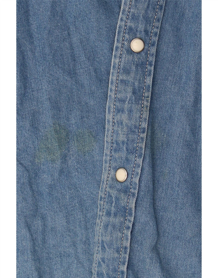 Zara Herre Denim Skjorte Stor Blå Bomuld