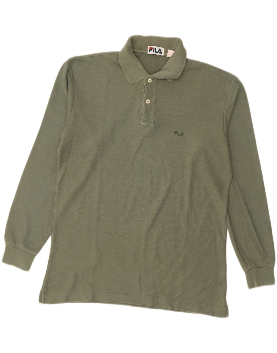 Fila Langærmet Polo Shirt til mænd IT 48 Medium Grøn Bomuld