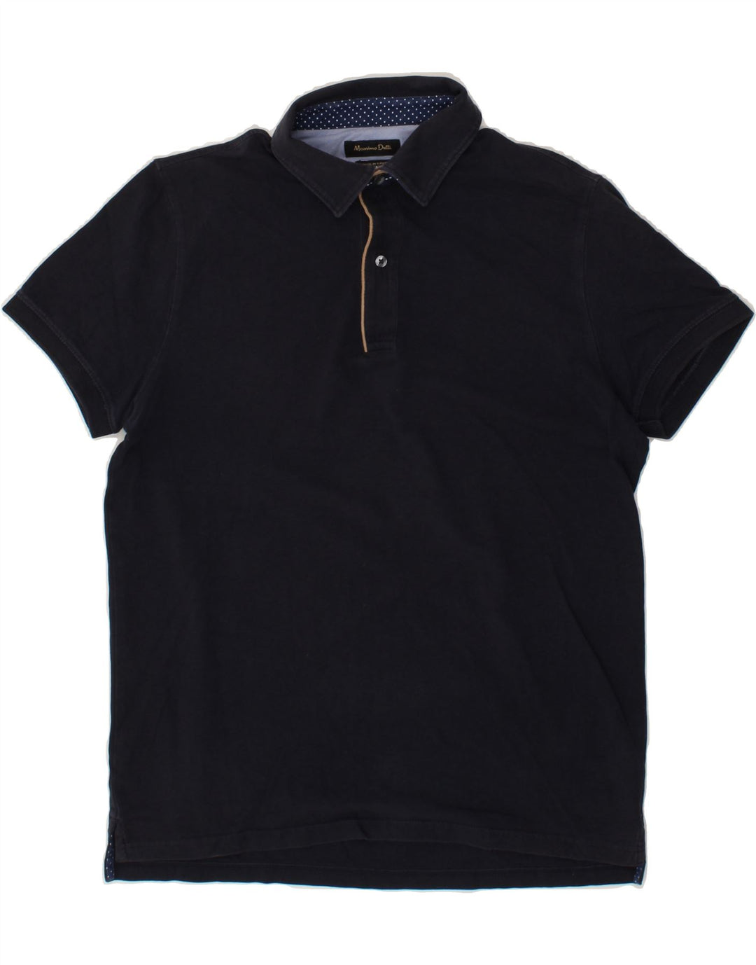 MASSIMO DUTTI Mens Polo Shirt Medium Navy Blue Vintage Massimo Dutti and Second-Hand Massimo Dutti from Messina Hembry 