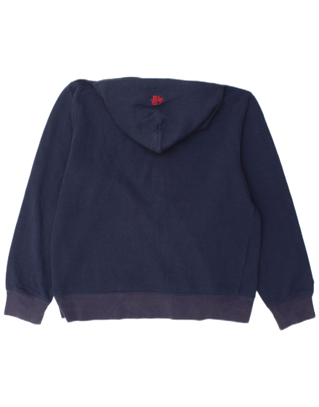 RALPH LAUREN Herre Grafisk Loose Fit Hættetrøje Sweater med lynlås Medium Marineblå