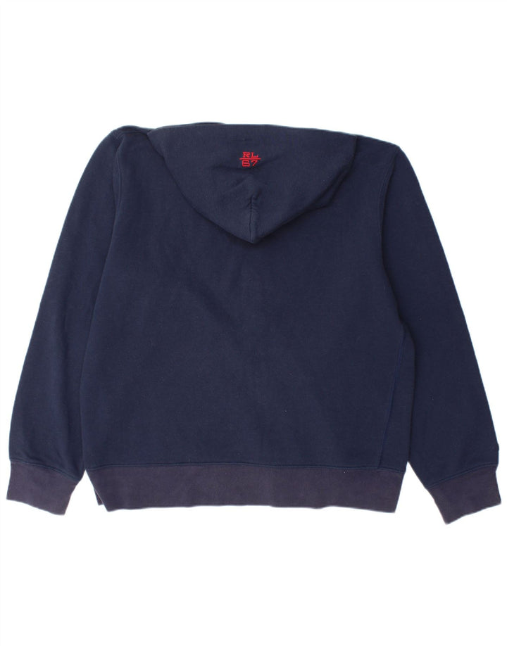 RALPH LAUREN Herre Grafisk Loose Fit Hættetrøje Sweater med lynlås Medium Marineblå