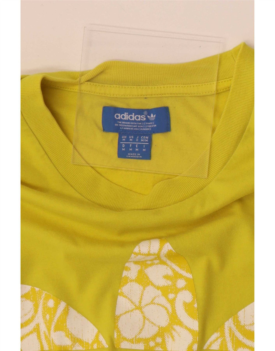 Adidas Herre grafisk T-shirt Top Medium Gul