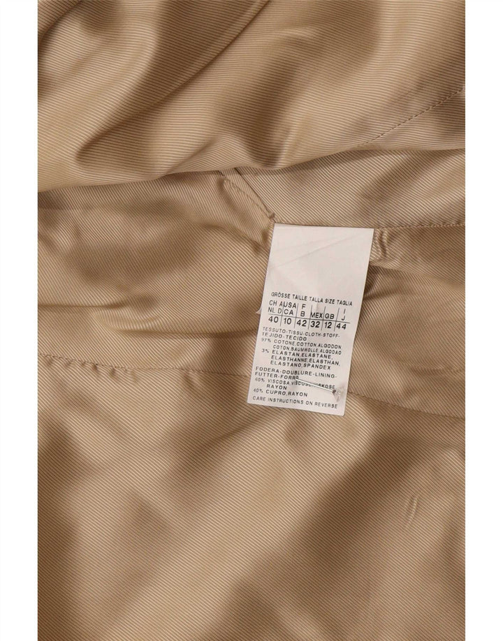 Max Mara Dame 1-knaps blazerjakke UK 12 Medium Beige Bomuld