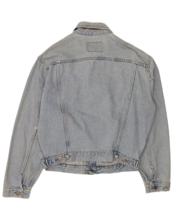 CHARRO Dame Oversized Denim Jacket UK 10 Small Blue Cotton