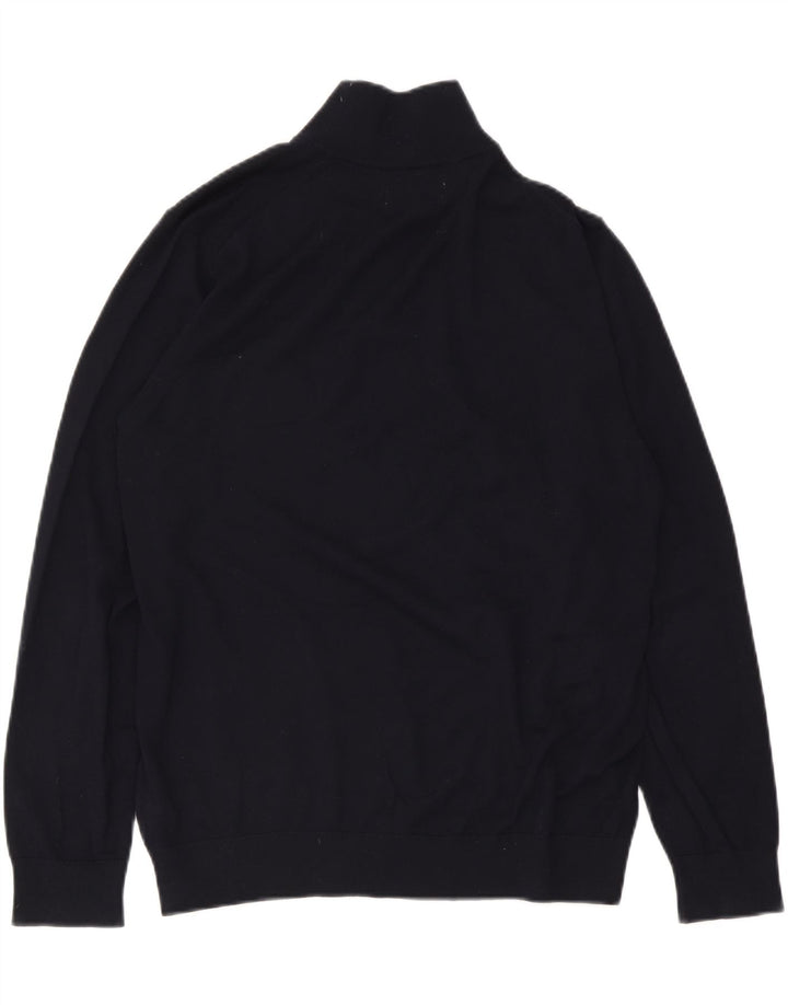 Marks & Spencer Herre sweater med lynlåshals Stor marineblå uld