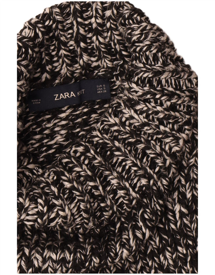 Zara Dame Oversized Roll Neck sweater UK 10 Small Black Flecked