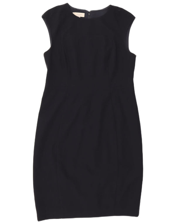 Hobbs Dame Sleeveless Sheath Dress UK 14 Large Navy Blue Polyester