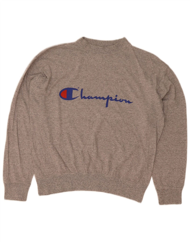Champion Herre Grafisk Sweatshirt Jumper Medium Grå Bomuld