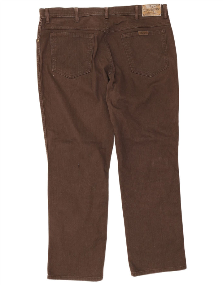 Wrangler Herre Regular Fit Straight Jeans W40 L30 Brun Bomuld