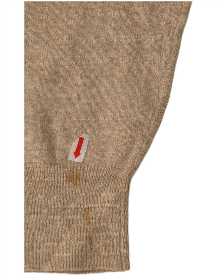 J. Crew Herre Zip Neck Jumper Sweater Lille Beige Bomuld